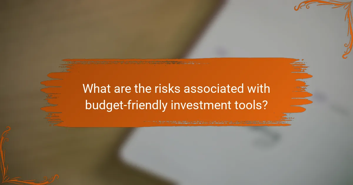What are the risks associated with budget-friendly investment tools?
