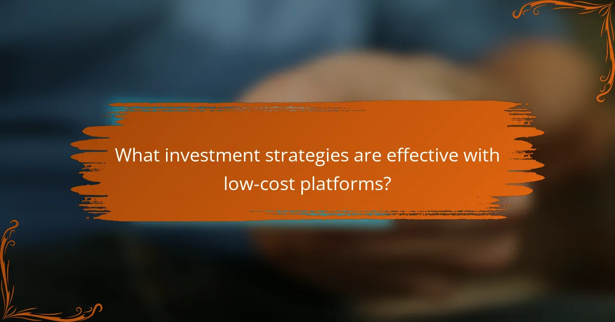 What investment strategies are effective with low-cost platforms?